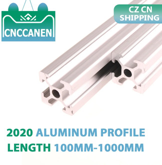 CZ CN Shipping 2PCS 2020 Aluminum Profile Extrusion 100mm-1000mm Length European Standard Anodized for CNC 3D Printer Parts DIY