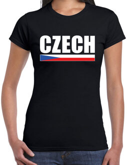 Czech / Tsjechie supporter t-shirt zwart voor dames L