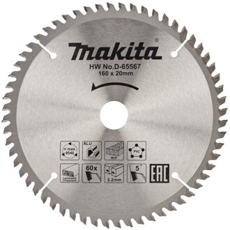 D-65567 Afkortzaagblad | div. materialen | 160x20x2,2 | 60T | 5g - D-65567