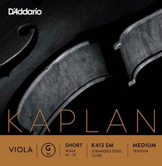D'Addario K413-SM altvioolsnaar G-3 altvioolsnaar G-3, stranded steel, silver wound, short scale, medium tension