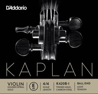 D'Addario K420B-1 vioolsnaar E-1 vioolsnaar E-1, carbon steel, 15.2, light, ball end