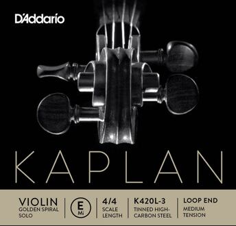D'Addario K420L-3 vioolsnaar E-1 vioolsnaar E-1, carbon steel, 16.8, medium, loop end