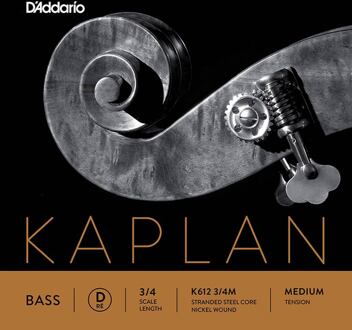 D'Addario K612-34M contrabassnaar D-2 3/4 contrabassnaar D-2 3/4, medium, stranded steel, nikkel omwonden
