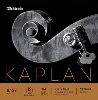 D'Addario K615-34M contrabassnaar C-5 verlengde 3/4 contrabassnaar C-5 verlengde 3/4, medium, stranded steel, wolfram omwonden
