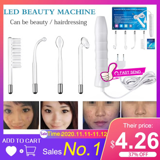 D'arsonval 4 In 1 High Frequency Electrotherapy Electrode Light Acne Wand Skin Care Spot Acne Remover Facial Spa Beauty Machine