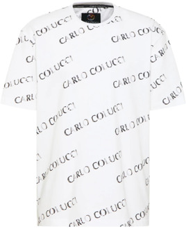 D`Aurelio Oversized T-Shirt Carlo Colucci , White , Heren - M,Xs