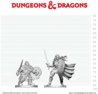 D&D Nolzur's Marvelous Miniatures Mini Figures Dwarf Fighter & Orc Paladin 13 cm