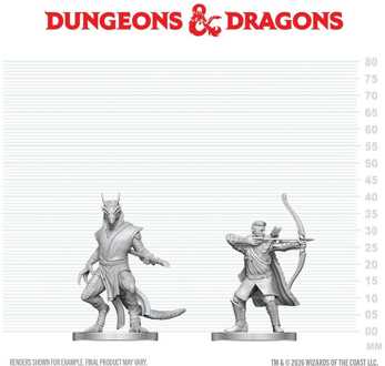 D&D Nolzur's Marvelous Miniatures Mini Figures Elf Ranger & Dragonborn Monk 13 cm