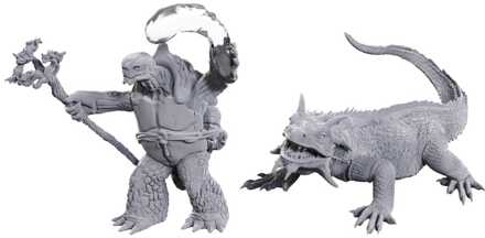 D&D Nolzur's Marvelous Miniatures Unpainted Miniatures Tortle Druid & Wild Shape Giant Lizard