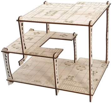 D&D Tavern Terrain Wood Laser Cut 3-Level Fantasy Inn Battle Map with 1" Grid for Dungeons and Dragons and Other Tabletop RPG