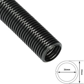 D Line Geribde Kabelorganiser 32mmx1,1m Zwart