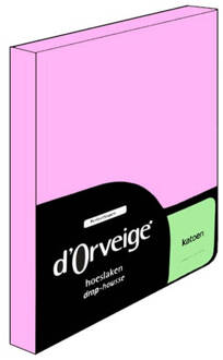 D'Orveige Hoeslaken Katoen - 80x200 - Roze