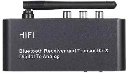 D09 BT Receiver Transmitter DAC Digital Optical Fiber Coaxial to Analog Audio Converter BT5.0 Chip HiFi Sound Quality Black