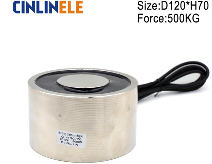 D120mm*70mm 500KG/5000N Holding Electric Magnet Lifting Solenoid Sucker Electromagnet DC 6V 12V 24V Non-standard custom