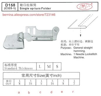 D158 Enkele Up Turu Map Voor 2 Of 3 Naald Naaimachines Voor Siruba Pfaff Juki Brother Jack Typische
