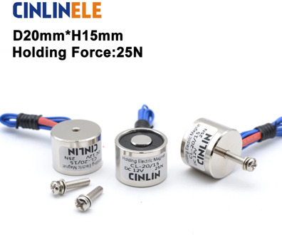 D20mm*H15mm Holding Electric Magnet Lifting 2.5KG/25N Solenoid Sucker Electromagnet DC 6V 12V 24V Non-standard custom