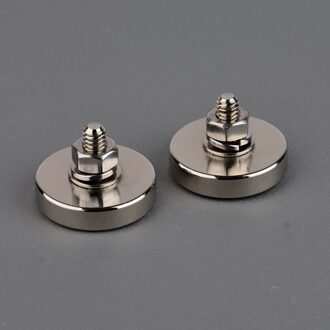 D32x8mm M6 1/4 Keizerlijke Externe Draad Magneet Sucker Neodymium N52 Magneet Sterke Geen Ponsen Camera Led Vaststelling Magnetische Base 4stk