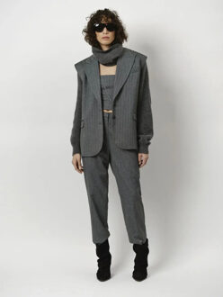 D6 avenue herringbone waistcoat Houtskool - S