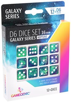 D6 Dice Set - Galaxy Series Neptune (12 stuks)
