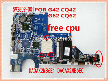 DA0AX2MB6E1 DA0AX2MB6E0 592809-001 for hp cq62 G62 CQ42 laptop motherboard G42 G62 CQ62 NOTEBOOK PC 100% tested with good