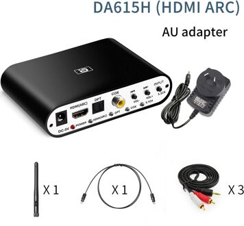 DA615H 5.1CH Audio Decoder Bluetooth 5.0 Reciever Dac Wireless Audio Adapter AC3 Dts Optische Coaxiale U Play Hdmi Arc 3.5mm Rca DA615H AU