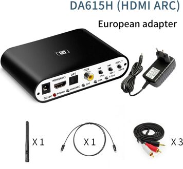 DA615H 5.1CH Audio Decoder Bluetooth 5.0 Reciever Dac Wireless Audio Adapter AC3 Dts Optische Coaxiale U Play Hdmi Arc 3.5mm Rca DA615H EU