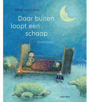 Daarbuiten loopt een schaap. Kartonboekje. 2+