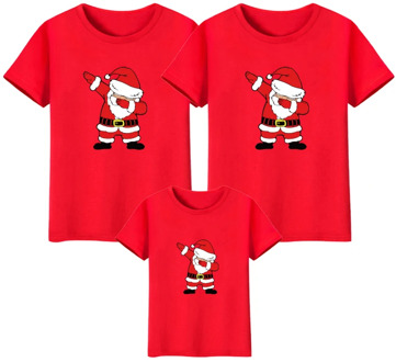 Dabbing Santa Claus Merry Christmas Family Matching T-shirt Mommy Daddy Daughter Son T-shirt Clothes Mom Dad Kids Baby Outfit