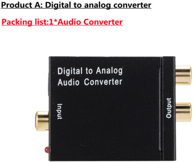 Dac Digitaal Naar Analoog Audio Converter Optical Fiber Toslink Coaxiale Signaal Naar Rca R/L Audio Decoder Spdif Atv dac Versterker Converter enkel en alleen