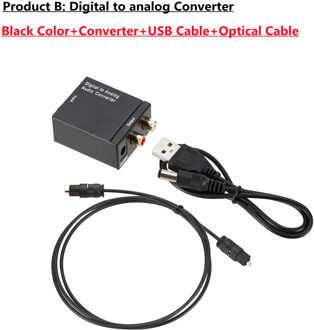 Dac Digitaal Naar Analoog Audio Converter Optical Fiber Toslink Coaxiale Signaal Naar Rca R/L Audio Decoder Spdif Atv dac Versterker met Cables