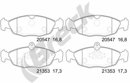Daewoo Remblokkenset, schijfrem 205470070200