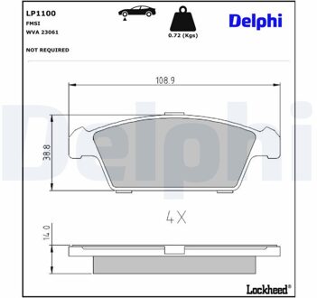 Daewoo Remblokkenset, schijfrem LP1100