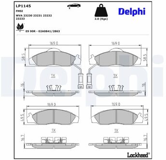 Daewoo Remblokkenset, schijfrem LP1145
