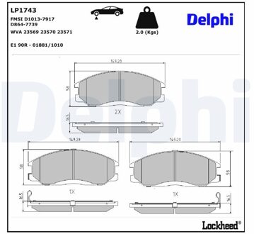 Daewoo Remblokkenset, schijfrem LP1743