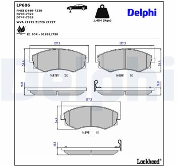 Daewoo Remblokkenset, schijfrem LP606