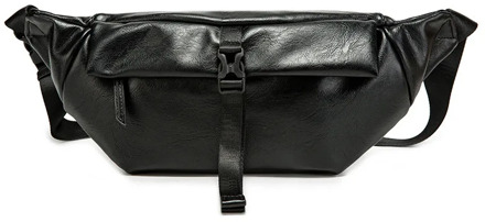 DAEYOTEN Soft Leather Men's Waist Bag Motorcycle Chest Bags Casual Men Fanny Pack Multifunctional Leisure Messenger Bag ZM0797