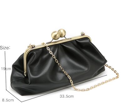 Dag Clutch Party Purse Knoedel Tas Vrouwen Ruches Kussen Messenger Bag Leather Pouch Kettingen Pasticcino Handtas