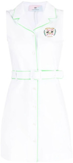Dag korte jurk Chiara Ferragni Collection , White , Dames - 2XS