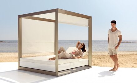 Dagbed met 2 rugleuningen Wit Verlicht