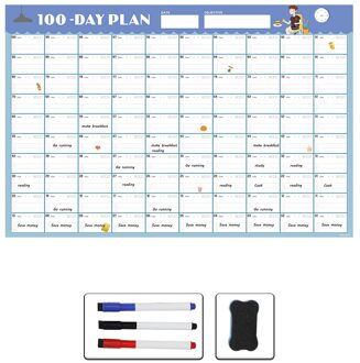 Dagelijkse Planner Muur Kalender 100 Dagen Dagelijkse Maandelijkse Agenda Schema Papier Uitwisbare Kids Kalender Karwei Grafiek Message Board 6040ZLB18
