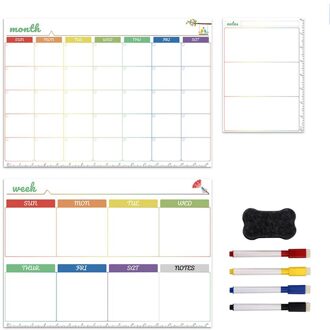 Dagelijkse Week Maand Plan Magnetische Kalender Whiteboard Sticker Flexibele Bericht Notities Boord Koelkast Stickers Set Thuis Decore 08 reeks