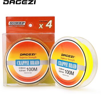 Dagezi 4 Strand Gevlochten Vislijn 0.06Mm/5LB Crapple Gevlochten Multifilament Super Dunne Vissen Lijnen Touw Leider Lijn
