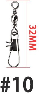 Dagezi Wartels Vissen Connector Pin Bearing Swivel Solid Ringen Swivel 25 Stks/partij Visgerei Karpervissen Gereedschap Pesca 10