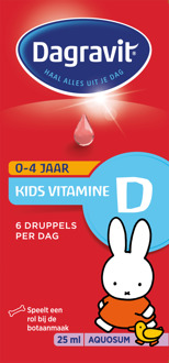 Dagravit Kids Vitamine D Aquosum - Nijntje - Voedingssupplement - 25 ml
