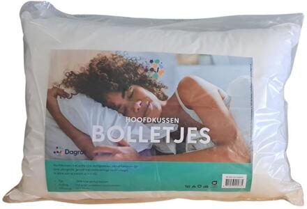 Dagros Hoofdkussen bolletjes 50x70cm wit