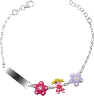 'Dahlia' Kinder 925 Sterling Zilveren Set: Armband + Colier - Zilver SET-7147