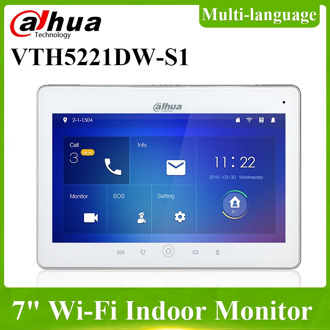 Dahua Multilingual original VTH5221DW-S1 Wifi Indoor Monitor Video portero intercom SD card POE Bidirectional Talk wireless door