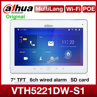 Dahua Multilingual original VTH5221DW-S1 Wifi Indoor Monitor Video portero intercom SD card POE Bidirectional Talk wireless door