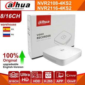 Dahua Original 4K NVR NVR2108-4KS2 NVR2116-4KS2 4/8/16CH 1U Lite Network Video Recorder H265 For IP Camera System