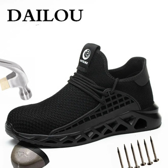 DAILOU 2020 Autumn Steel Toe Work Safety Shoes Breathable Mesh New Design Lightweight Steel Toe Anti-smashing Shoes Dropshipping
